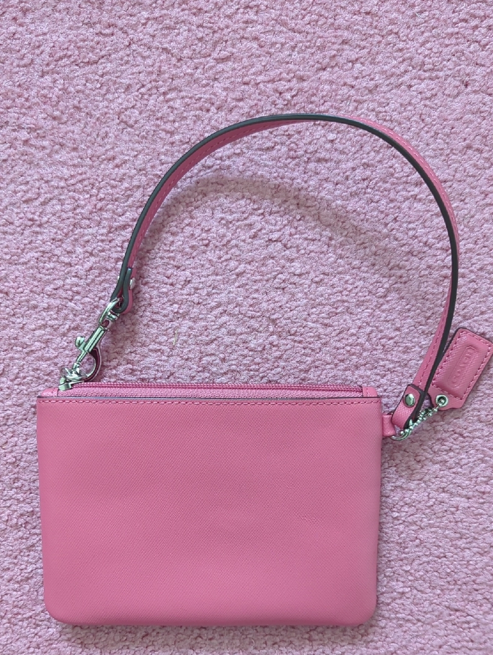 Coach Pink Leather Darcy Bow Wristlet - Picture 5 of 7